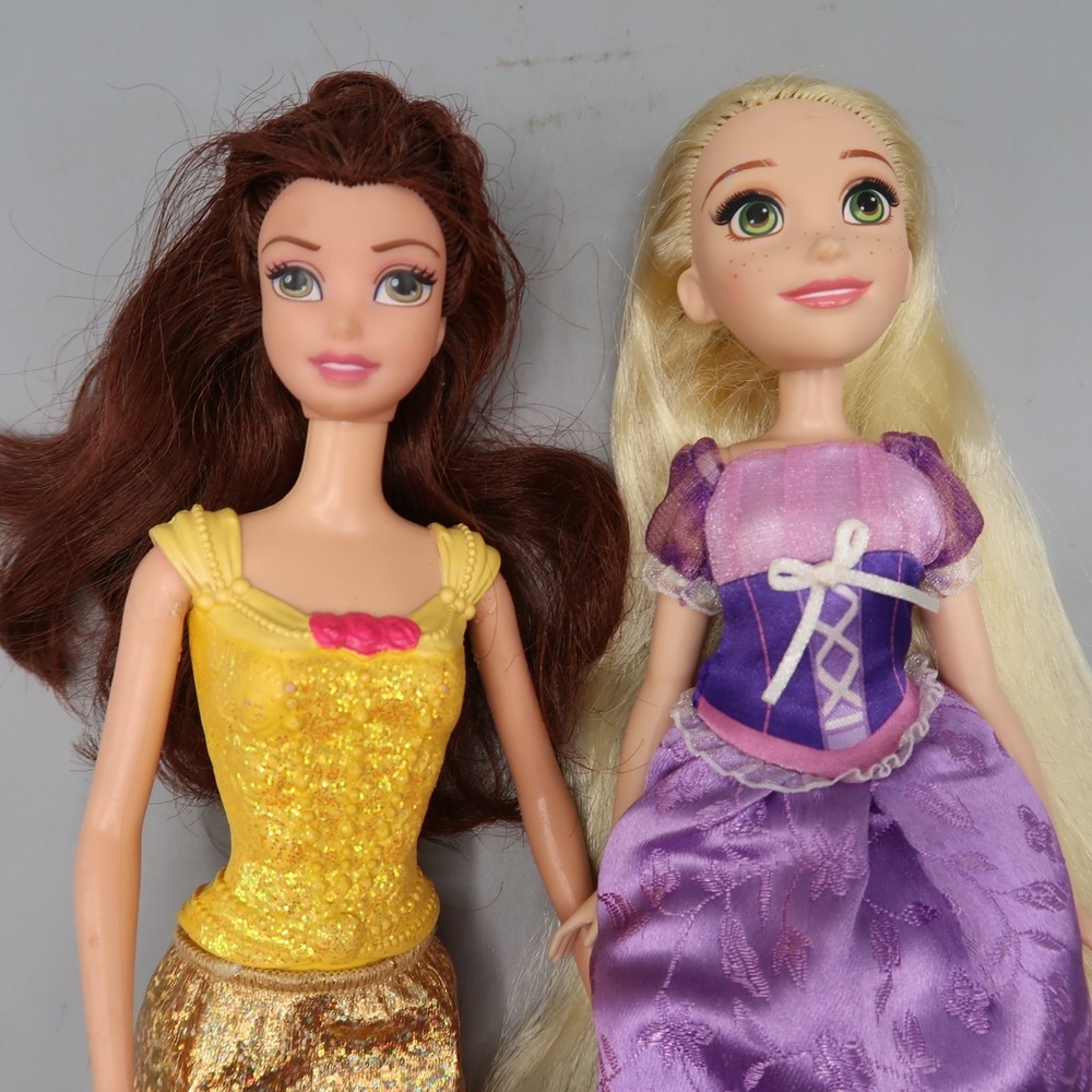 Mattel 2006 Disney Princess Rapunzel Tangled & Beauty Belle Barbie lot of 2
